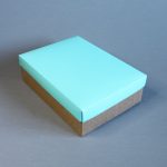 9709-kraft-gofr Бирюзовая коробка с крафт дном